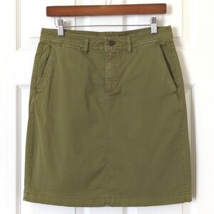 Pendleton Classic Cotton Twill Mid Waisted A-Line Mini Skirt Olive Green 6